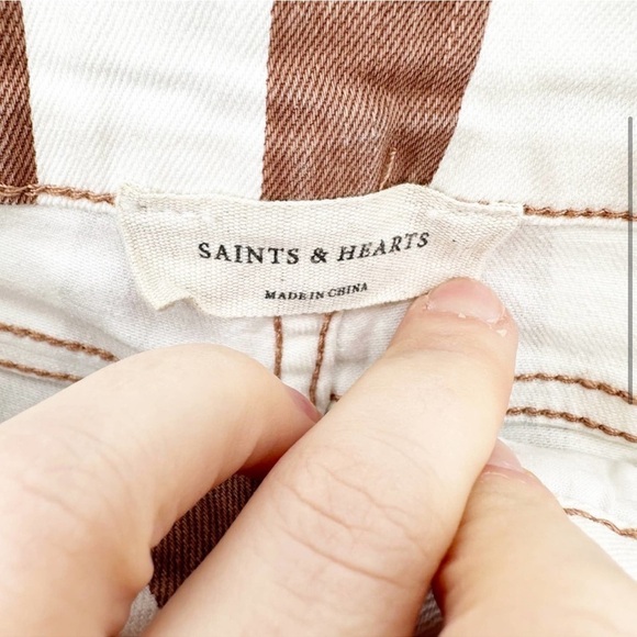 Saints and heart striped flare pants size S - Picture 6 of 6